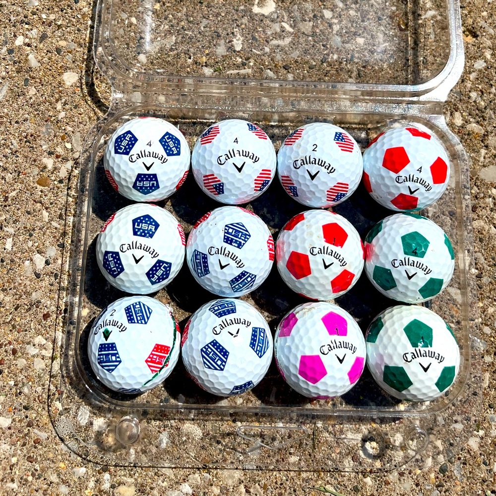 One Dozen Used Callaway Truvis Mix Golf Balls